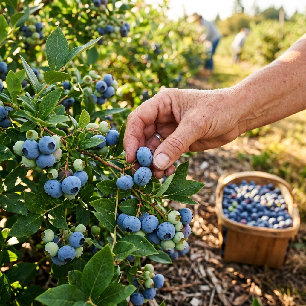 Ręczny zbiór borówki
